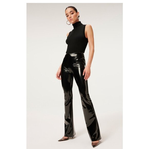 Good American Pull On Vinyl Flare Pants 4 NWT - Picture 5 of 9